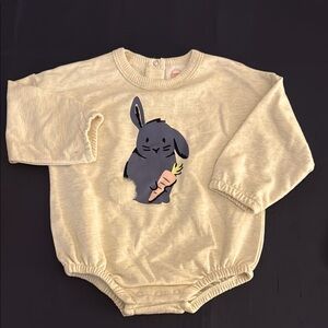 Cream Bunny Print Kids One Piece